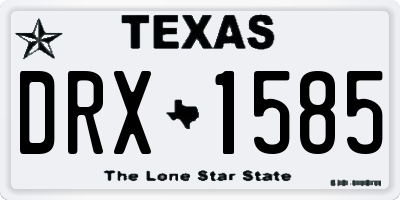 TX license plate DRX1585