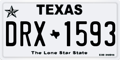 TX license plate DRX1593