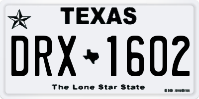 TX license plate DRX1602
