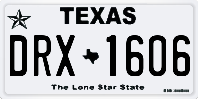 TX license plate DRX1606