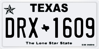TX license plate DRX1609