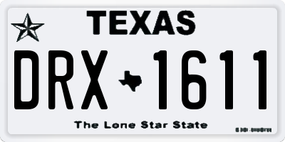 TX license plate DRX1611