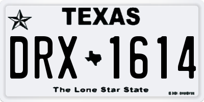 TX license plate DRX1614