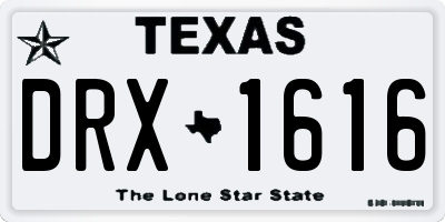 TX license plate DRX1616