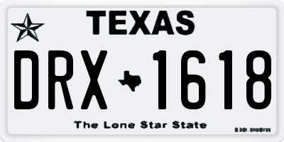 TX license plate DRX1618