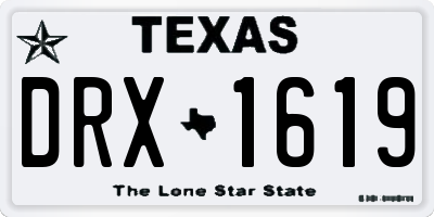 TX license plate DRX1619