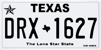 TX license plate DRX1627