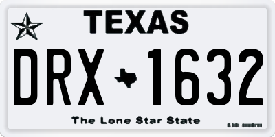 TX license plate DRX1632