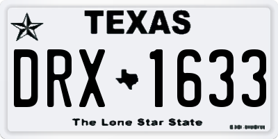 TX license plate DRX1633