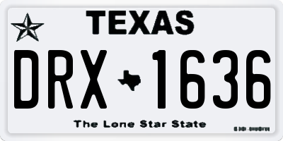 TX license plate DRX1636
