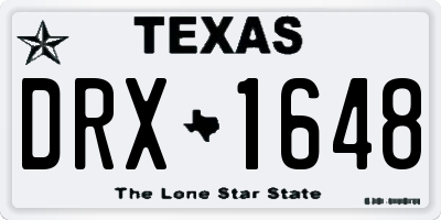 TX license plate DRX1648