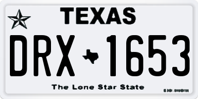 TX license plate DRX1653