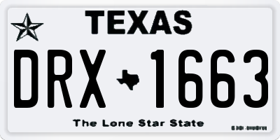 TX license plate DRX1663
