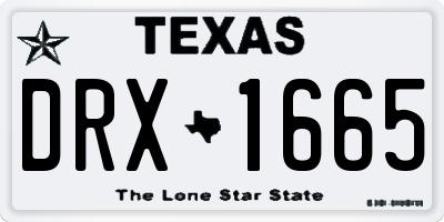 TX license plate DRX1665