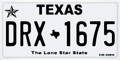 TX license plate DRX1675