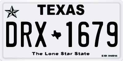 TX license plate DRX1679