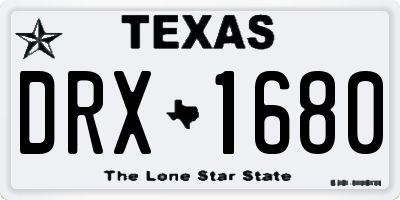 TX license plate DRX1680