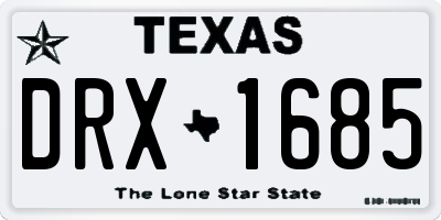 TX license plate DRX1685