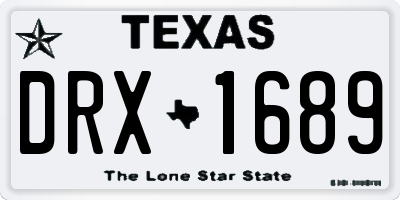 TX license plate DRX1689