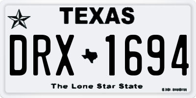 TX license plate DRX1694