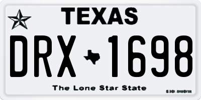 TX license plate DRX1698