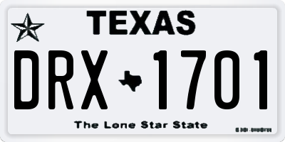 TX license plate DRX1701