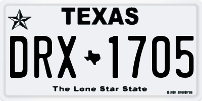 TX license plate DRX1705