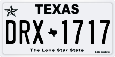 TX license plate DRX1717