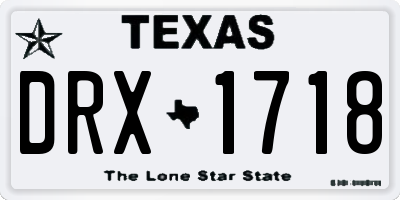 TX license plate DRX1718