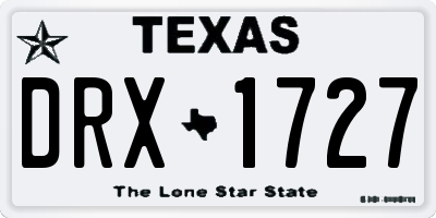 TX license plate DRX1727