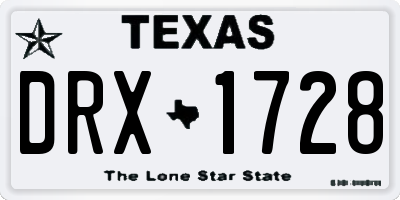 TX license plate DRX1728