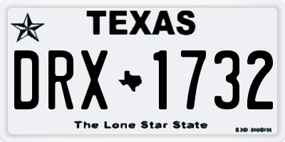 TX license plate DRX1732