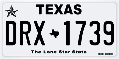 TX license plate DRX1739