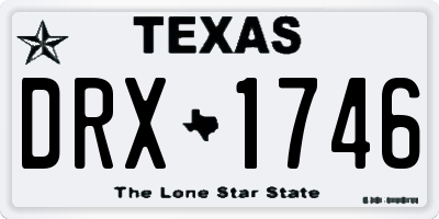 TX license plate DRX1746