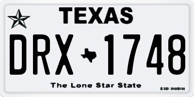 TX license plate DRX1748