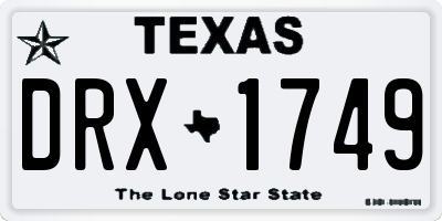 TX license plate DRX1749