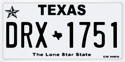 TX license plate DRX1751