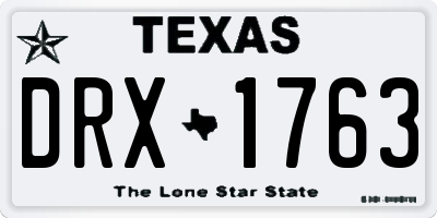 TX license plate DRX1763