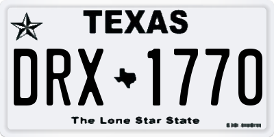 TX license plate DRX1770
