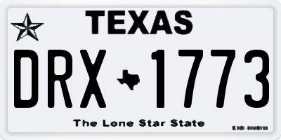 TX license plate DRX1773