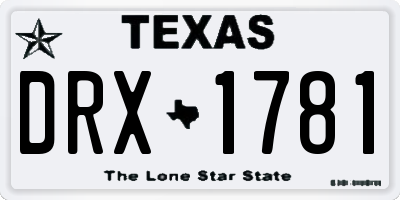 TX license plate DRX1781
