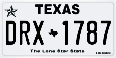 TX license plate DRX1787