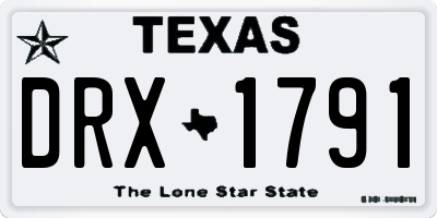 TX license plate DRX1791