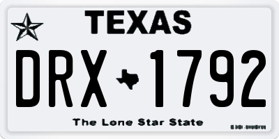 TX license plate DRX1792