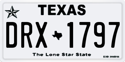 TX license plate DRX1797