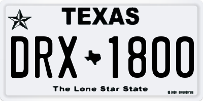 TX license plate DRX1800
