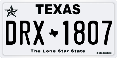 TX license plate DRX1807