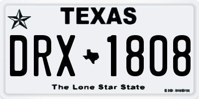 TX license plate DRX1808
