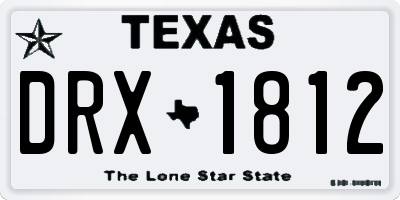 TX license plate DRX1812