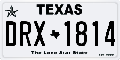 TX license plate DRX1814